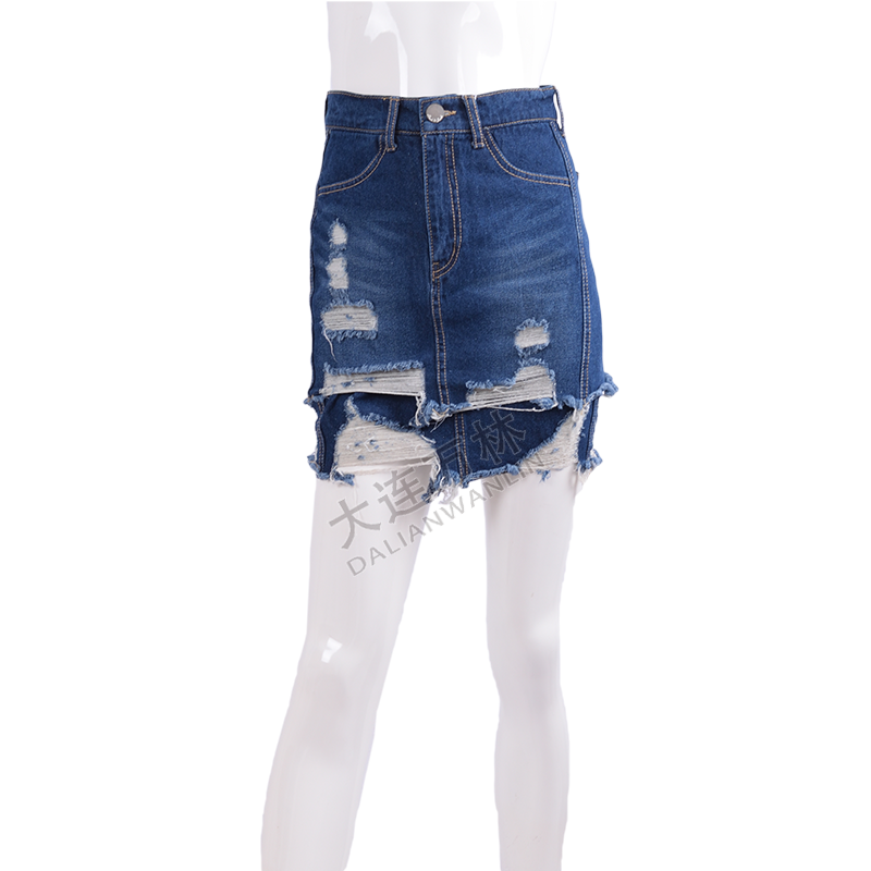 破洞牛仔裙