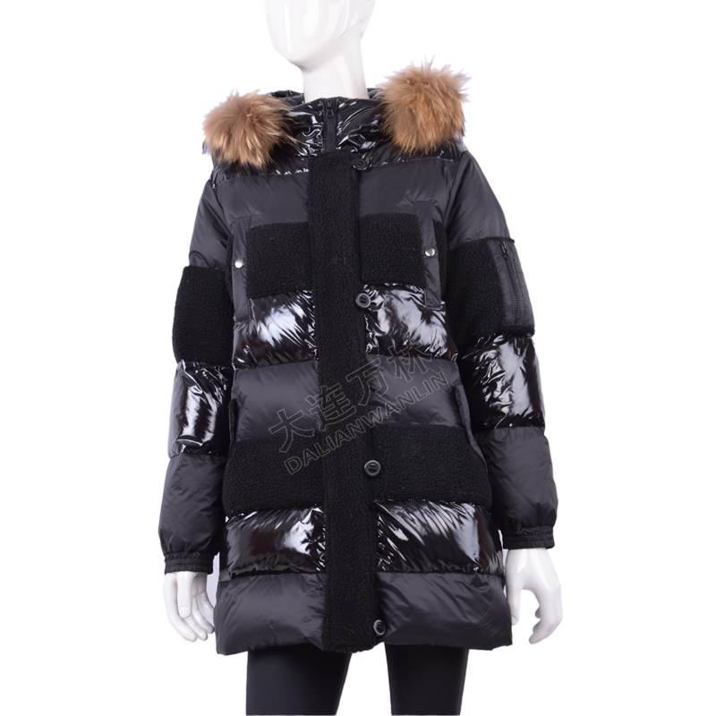 中长款拼接羽绒服