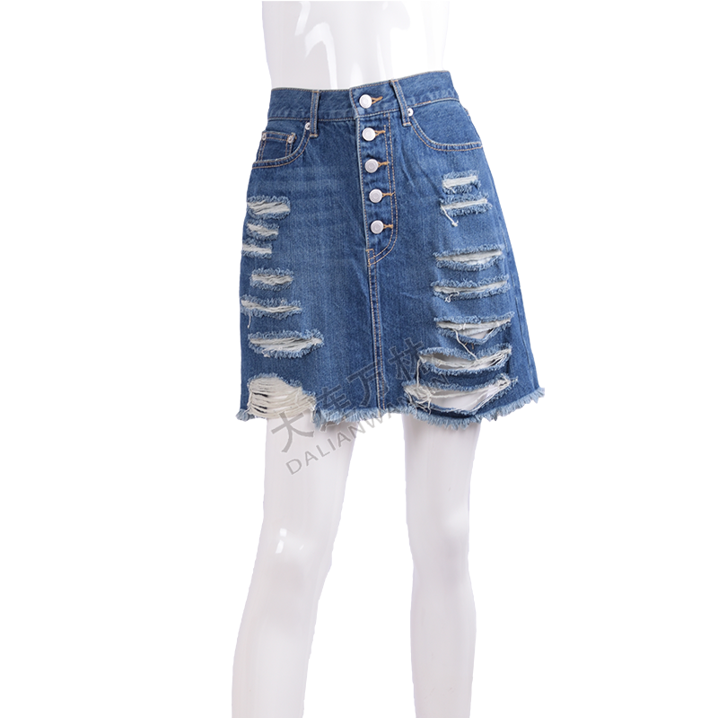 破洞牛仔裙