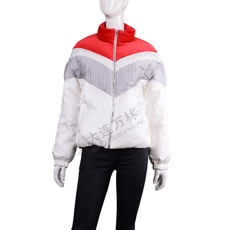 女士立领拼接短款羽绒服