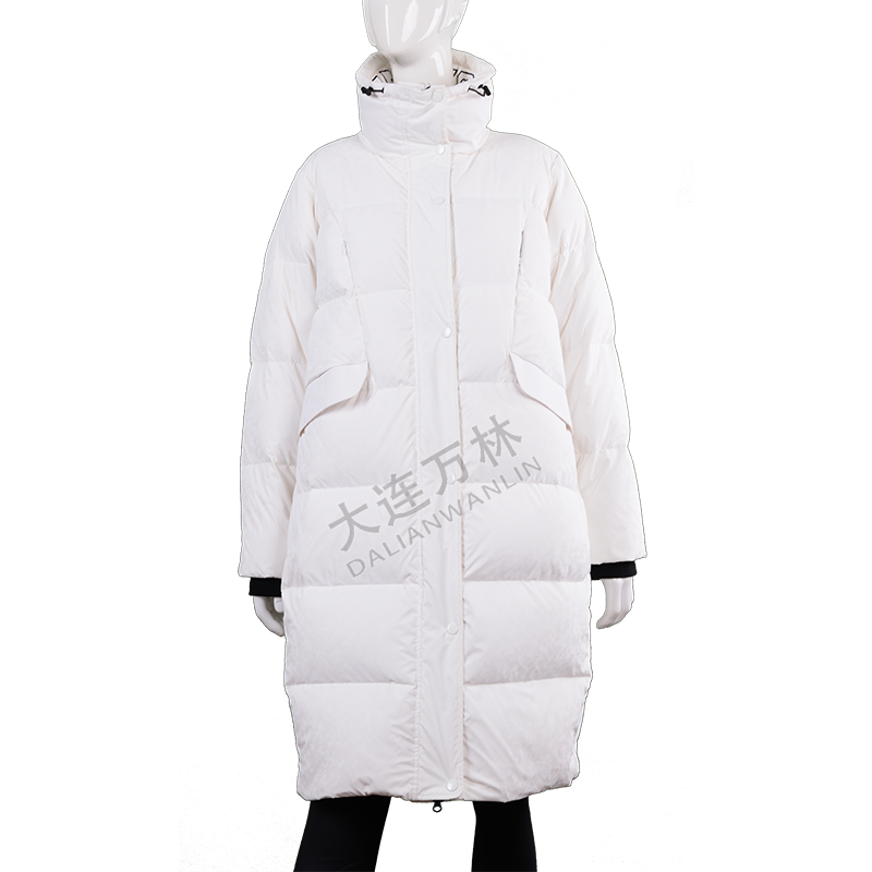 女装立领拉链长款羽绒服